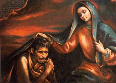 Our Lady comforts Juan Diego
